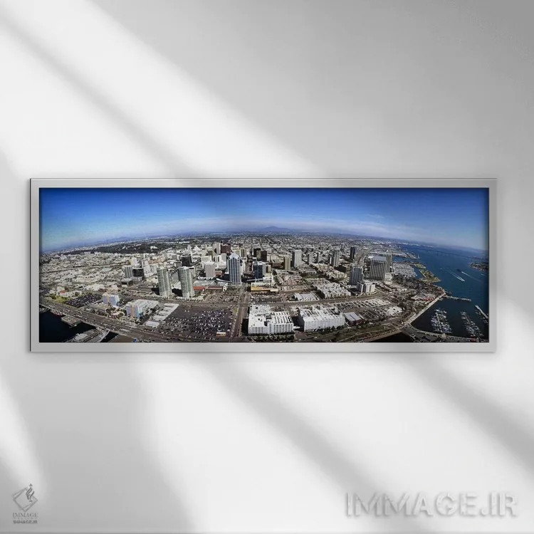 تابلو دکوراتیو San Diego, California, USA,نمای هوایی از شهر سن دیه گو… اثر پانورامیک ایمجز - نمای قابدار سفید