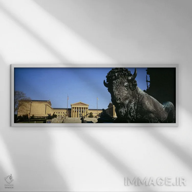 تابلو دکوراتیو Washington Monument, Eakins Oval, Philadelphia, Pennsyl… اثر پانورامیک ایمجز - نمای قابدار سفید