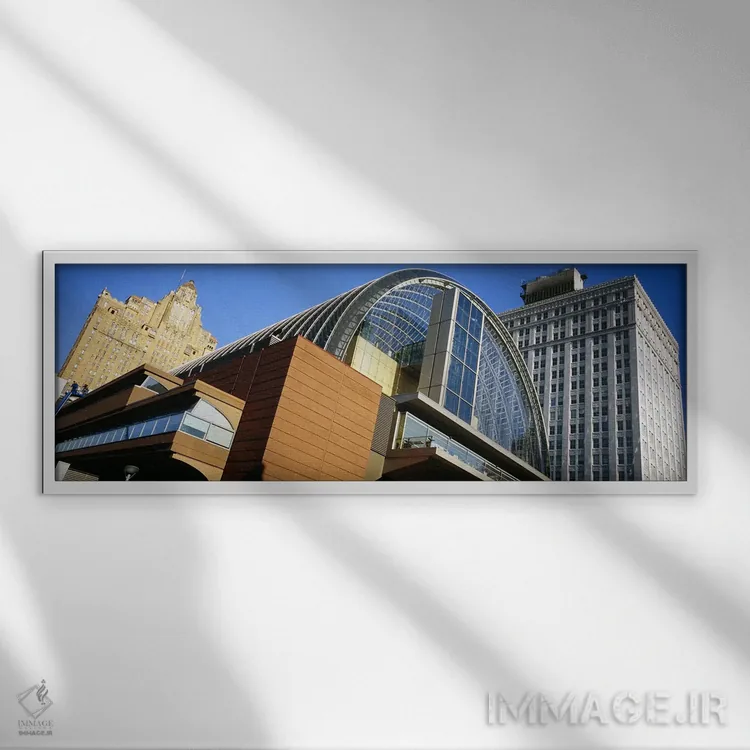 تابلو دکوراتیو Philadelphia, Pennsylvania, USA,نمای پایین ساختمان ها د… اثر پانورامیک ایمجز - نمای قابدار سفید