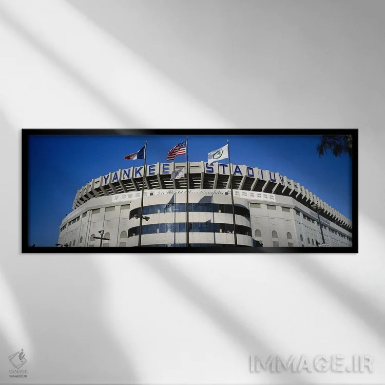 تابلو دکوراتیو Yankee Stadium, New York City, New York, USA,پرچم ها رو… اثر پانورامیک ایمجز - نمای قابدار مشکی
