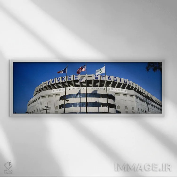 تابلو دکوراتیو Yankee Stadium, New York City, New York, USA,پرچم ها رو… اثر پانورامیک ایمجز - نمای قابدار سفید