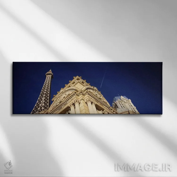 تابلو دکوراتیو Paris Hotel, Las Vegas, Nevada, USA,نمای پایین ساختمانی… اثر پانورامیک ایمجز - نمای روبهرو روی دیوار