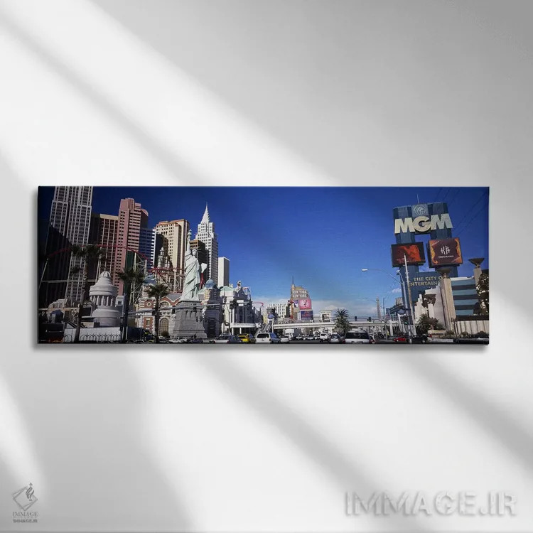 تابلو دکوراتیو The Strip, Las Vegas, Nevada, USA,ساختمان ها در شهر، من… اثر پانورامیک ایمجز - نمای روبهرو روی دیوار