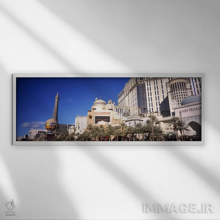 تابلو دکوراتیو Aladdin Resort And Casino, The Strip, Las Vegas, Nevada… اثر پانورامیک ایمجز - نمای قابدار سفید