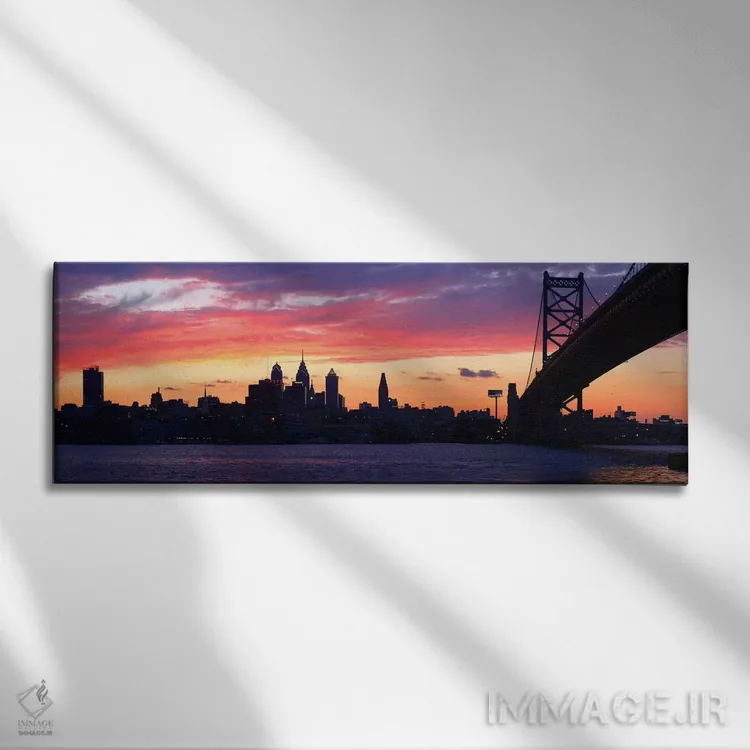 تابلو دکوراتیو Ben Franklin Bridge, Delaware River, Philadelphia, Penn… اثر پانورامیک ایمجز - نمای روبهرو روی دیوار