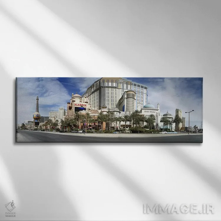تابلو دکوراتیو Digital Composite of the Las Vegas Strip, Las Vegas, Ne… اثر پانورامیک ایمجز - نمای روبهرو روی دیوار