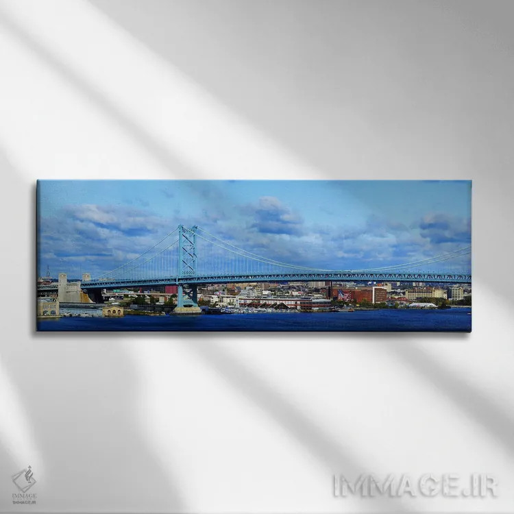 تابلو دکوراتیو Ben Franklin Bridge, Delaware River, Philadelphia, Penn… اثر پانورامیک ایمجز - نمای روبهرو روی دیوار