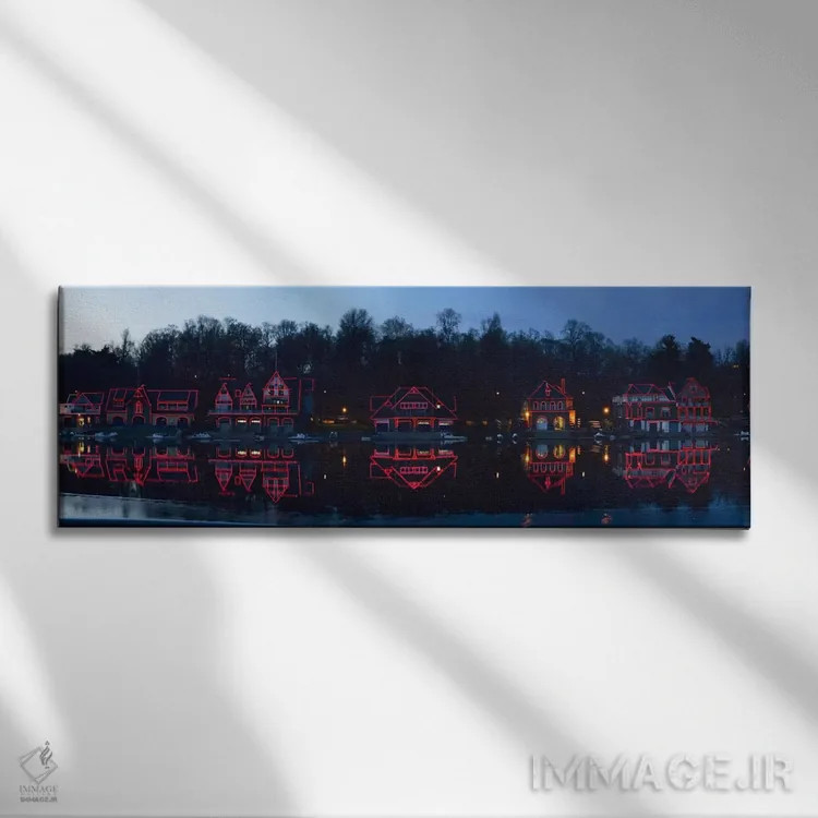 تابلو دکوراتیو Schuylkill River, Philadelphia, Pennsylvania, USA,خانه… اثر پانورامیک ایمجز - نمای روبهرو روی دیوار