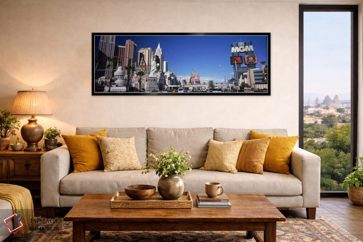 تابلو دکوراتیو The Strip, Las Vegas, Nevada, USA,ساختمان ها در شهر، من… اثر پانورامیک ایمجز - D6B