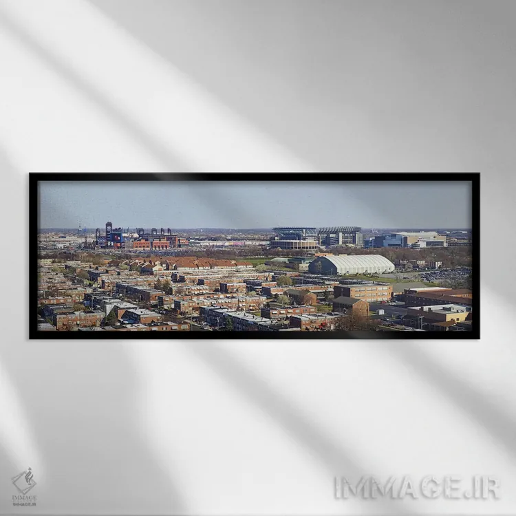 تابلو دکوراتیو Eagles Stadium, Philadelphia, Pennsylvania, USA,نمای با… اثر پانورامیک ایمجز - نمای قابدار مشکی