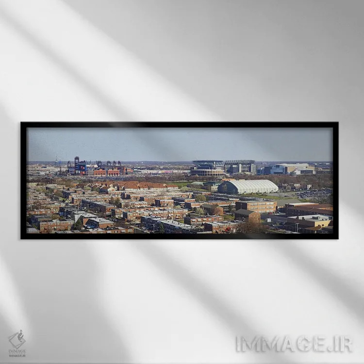 تابلو دکوراتیو Eagles Stadium, Philadelphia, Pennsylvania, USA,نمای با… اثر پانورامیک ایمجز - نمای قابدار مشکی