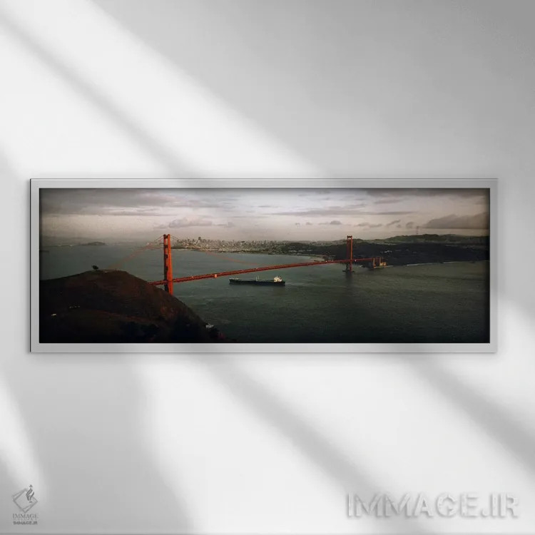 تابلو دکوراتیو Golden Gate Bridge, San Francisco, California, USA,عبور… اثر پانورامیک ایمجز - نمای قابدار سفید
