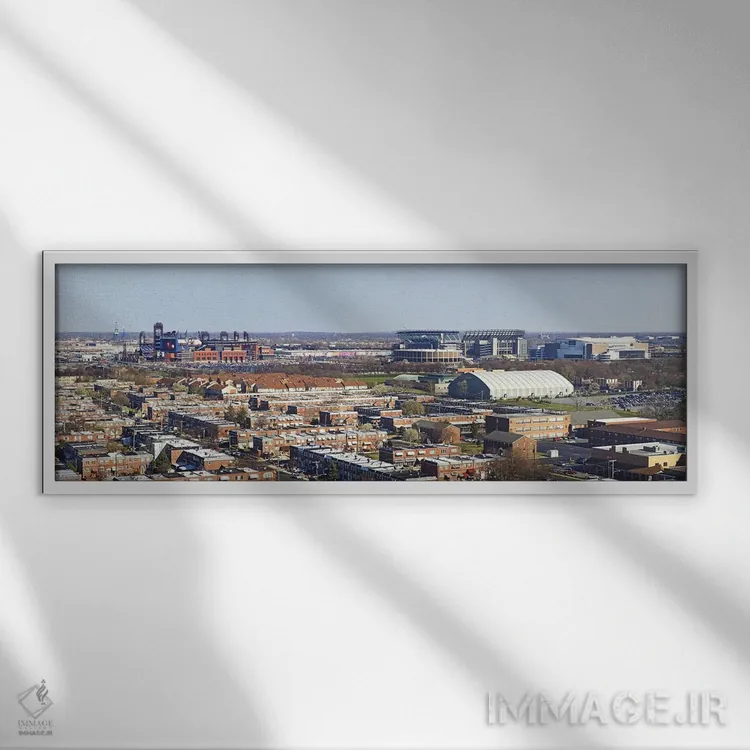 تابلو دکوراتیو Eagles Stadium, Philadelphia, Pennsylvania, USA,نمای با… اثر پانورامیک ایمجز - نمای قابدار سفید