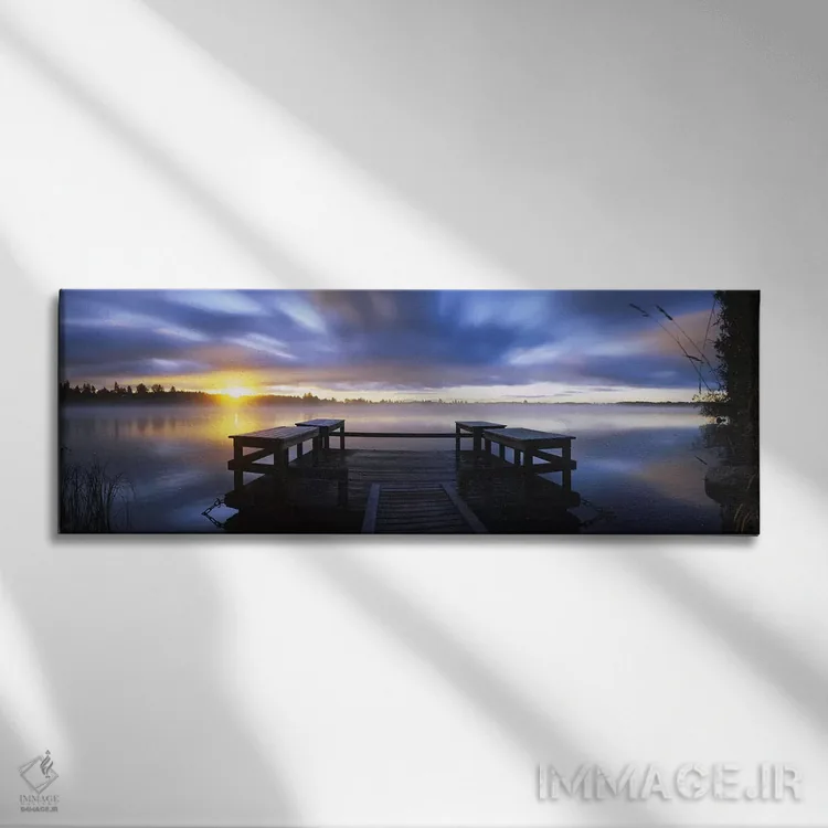 تابلو دکوراتیو Vuoksi River, Imatra, Finland,نمای پانوراما از اسکله در… اثر پانورامیک ایمجز - نمای روبهرو روی دیوار