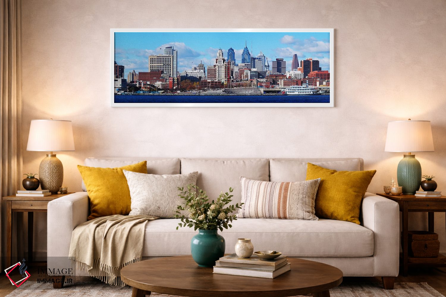 تابلو دکوراتیو Delaware River, Philadelphia, Pennsylvania, USA,نمای پا… اثر پانورامیک ایمجز - D2W