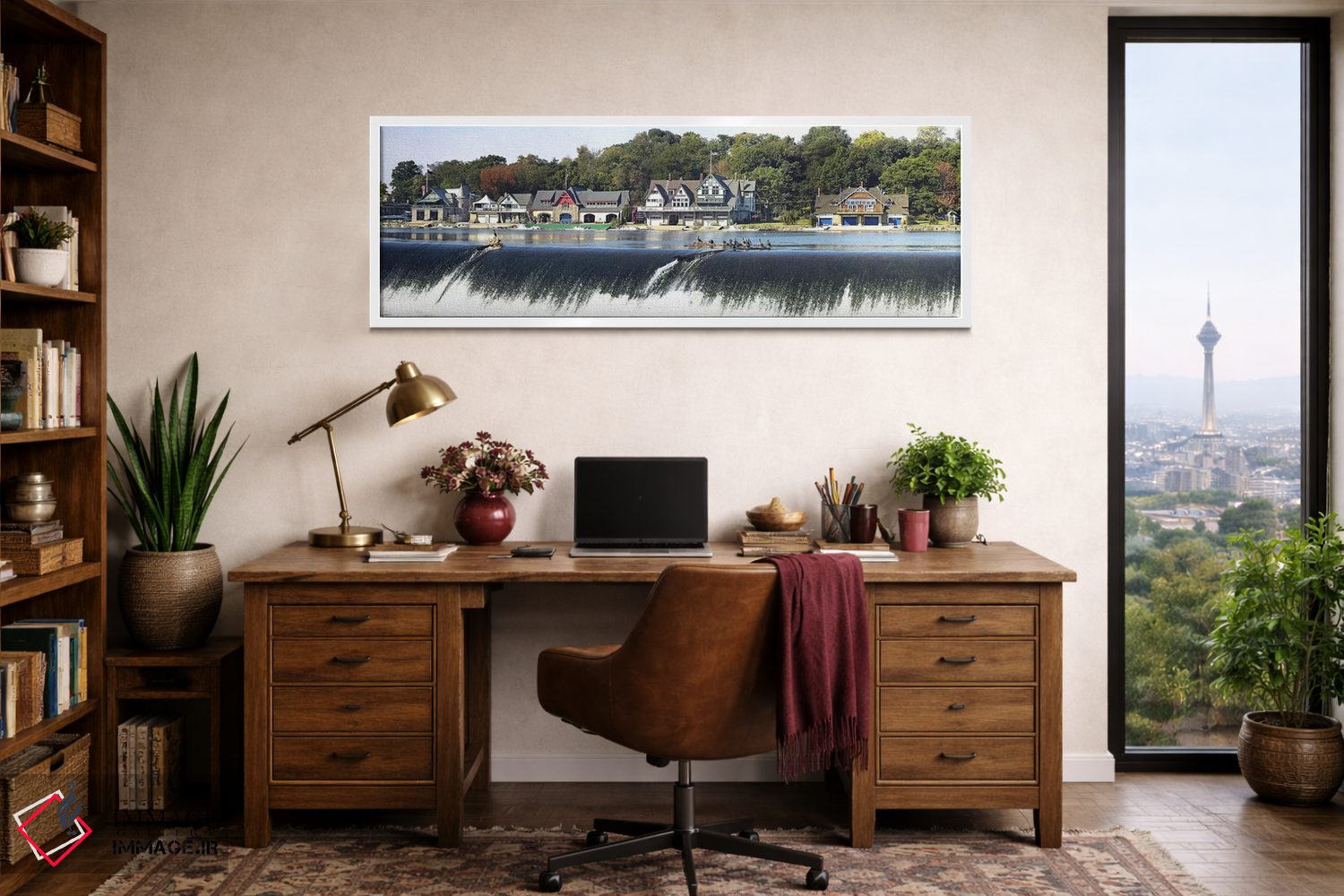 تابلو دکوراتیو Schuylkill River, Philadelphia, Pennsylvania, USA #2,خا… اثر پانورامیک ایمجز - D1W