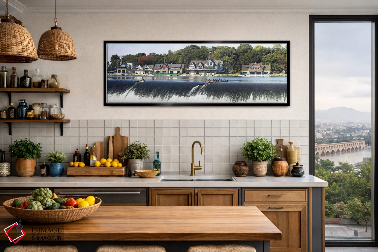تابلو دکوراتیو Schuylkill River, Philadelphia, Pennsylvania, USA #2,خا… اثر پانورامیک ایمجز - D3B