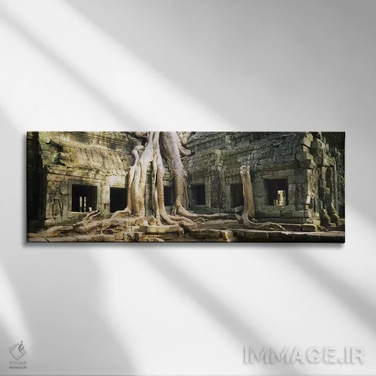 تابلو دکوراتیو Angkor Wat, Cambodia,ویرانه های قدیمی معبد، انگکور وات… اثر پانورامیک ایمجز - نمای روبهرو روی دیوار