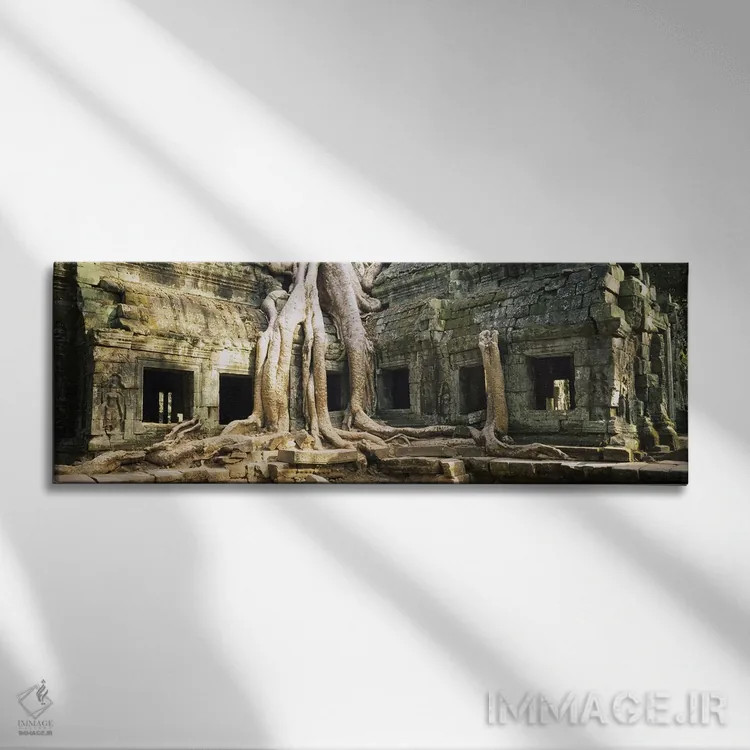 تابلو دکوراتیو Angkor Wat, Cambodia,ویرانه های قدیمی معبد، انگکور وات… اثر پانورامیک ایمجز - نمای روبهرو روی دیوار