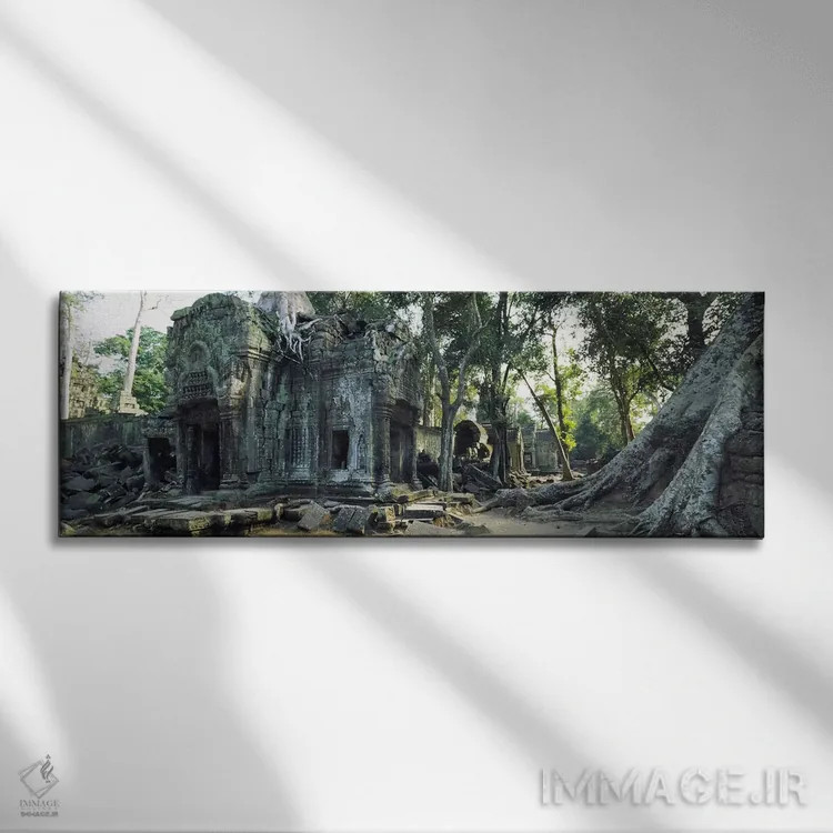تابلو دکوراتیو Angkor Wat, Cambodia #2,ویرانه های قدیمی معبد، انگکور و… اثر پانورامیک ایمجز - نمای روبهرو روی دیوار