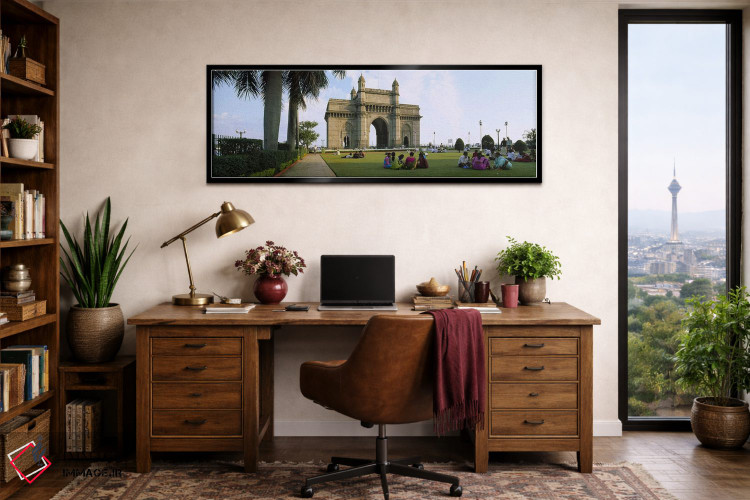 تابلو دکوراتیو Gateway Of India, Mumbai, Maharashtra, India,گردشگر در… اثر پانورامیک ایمجز - D2B
