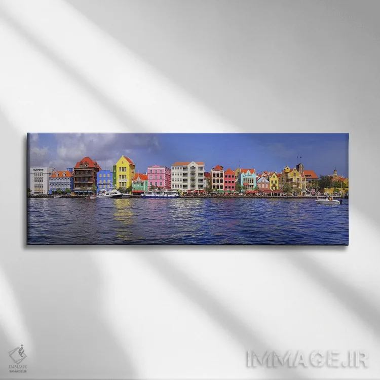 تابلو دکوراتیو Willemstad Harbour, Curacao, Lesser Antilles,ملک ساحلی… اثر پانورامیک ایمجز - نمای روبهرو روی دیوار