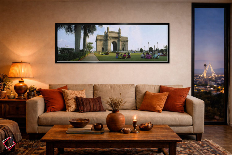 تابلو دکوراتیو Gateway Of India, Mumbai, Maharashtra, India,گردشگر در… اثر پانورامیک ایمجز - D5B