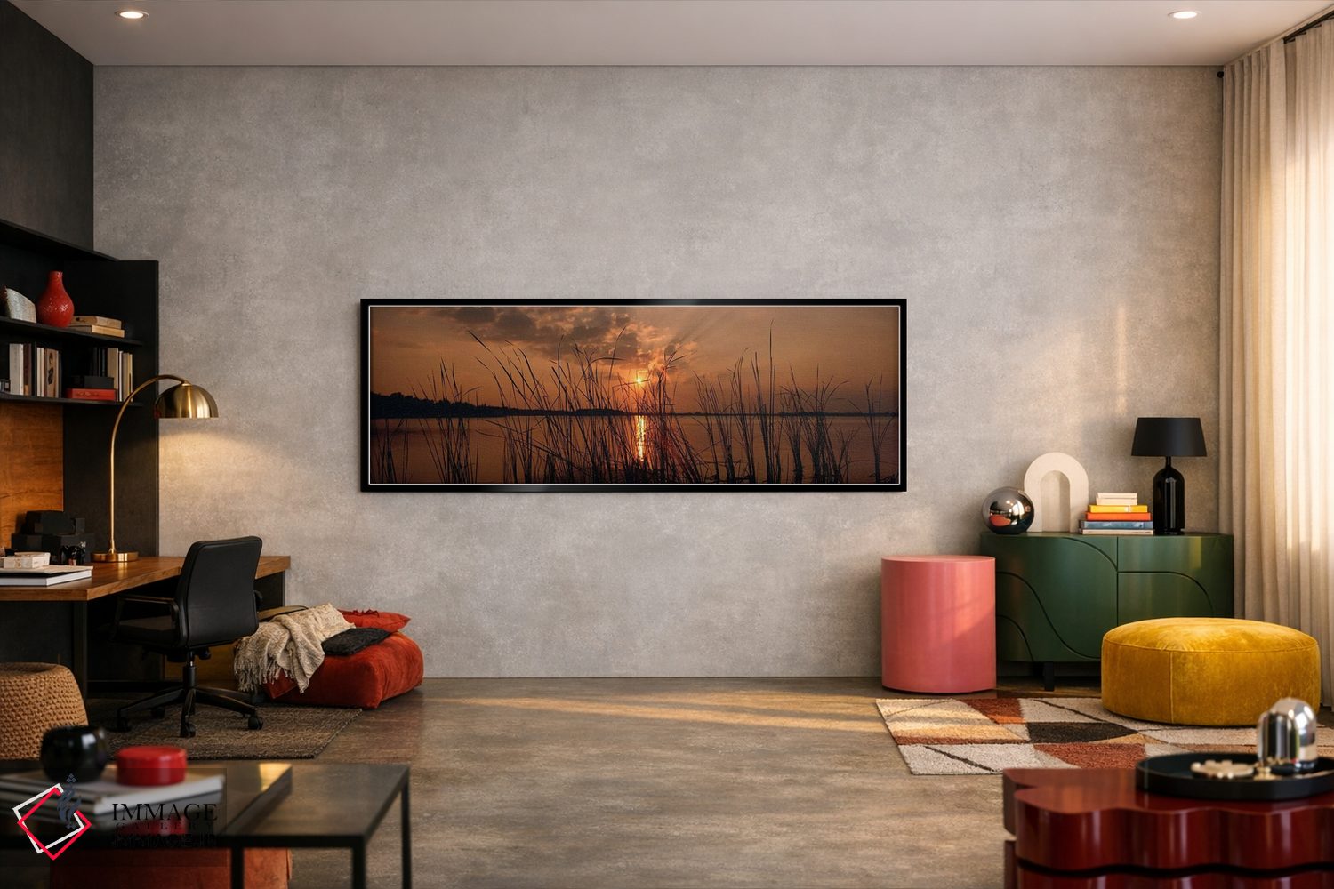 تابلو دکوراتیو Lake Travis, Austin, Texas,غروب آفتاب بر فراز دریاچه، د… اثر پانورامیک ایمجز - D6B