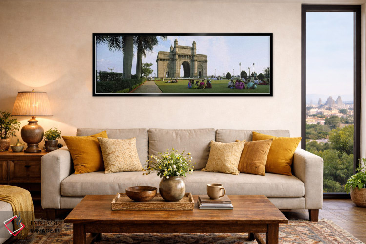 تابلو دکوراتیو Gateway Of India, Mumbai, Maharashtra, India,گردشگر در… اثر پانورامیک ایمجز - D6B