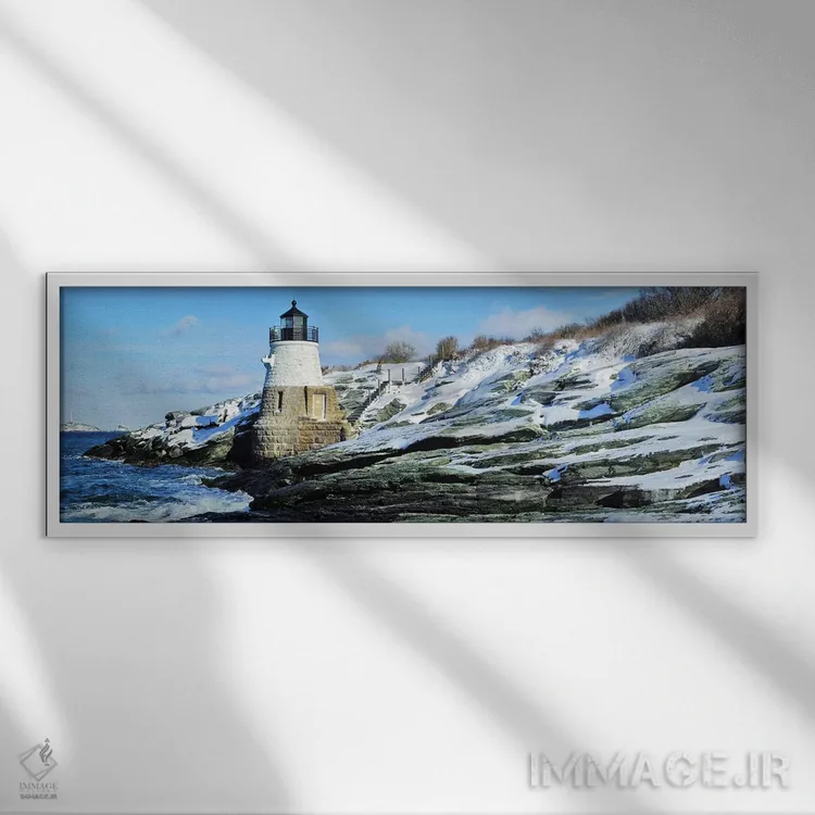 تابلو دکوراتیو Narraganset Bay, Newport, Rhode Island, USA,فانوس دریای… اثر پانورامیک ایمجز - نمای قابدار سفید