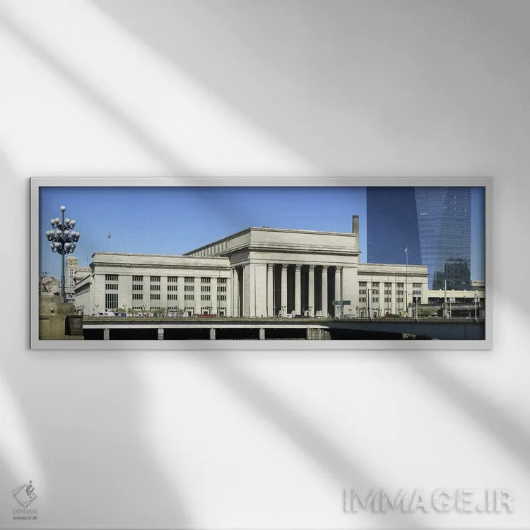 تابلو دکوراتیو 30th Street Station, Schuylkill River, Philadelphia, Pe… اثر پانورامیک ایمجز - نمای قابدار سفید