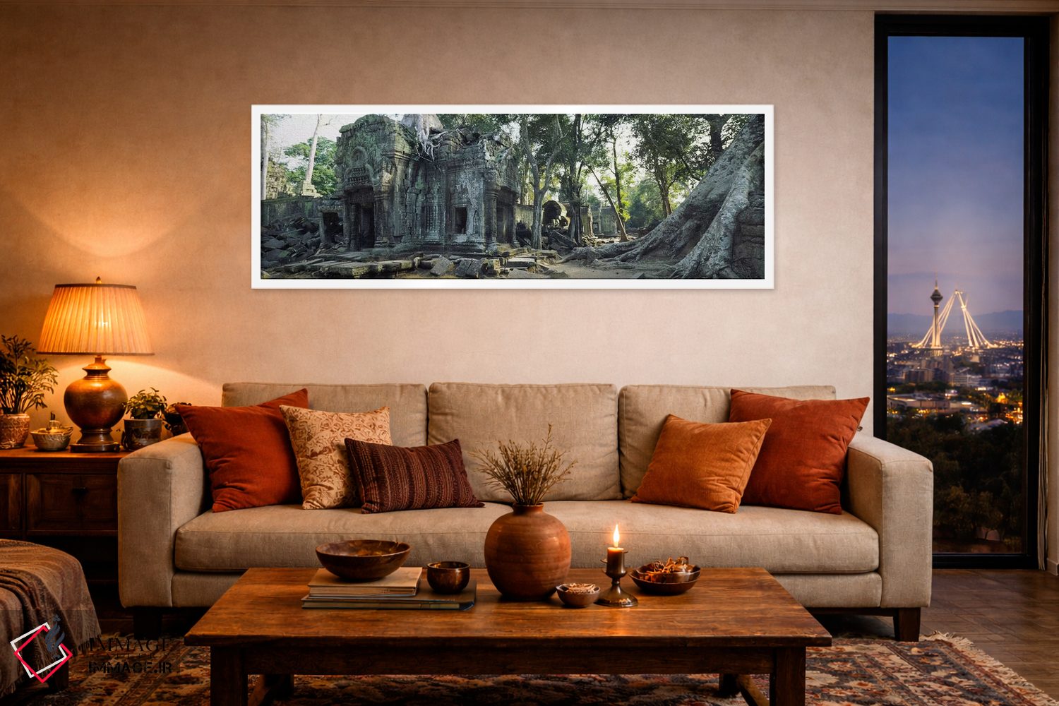 تابلو دکوراتیو Angkor Wat, Cambodia #2,ویرانه های قدیمی معبد، انگکور و… اثر پانورامیک ایمجز - D4W