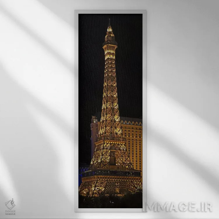 تابلو دکوراتیو Paris Las Vegas, Las Vegas, Nevada, USA,ماکت برج ایفل ن… اثر پانورامیک ایمجز - نمای قابدار سفید