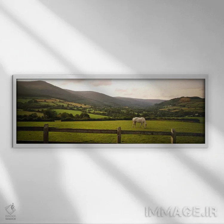 تابلو دکوراتیو Enniskerry, County Wicklow, Leinster Province, Republic… اثر پانورامیک ایمجز - نمای قابدار سفید