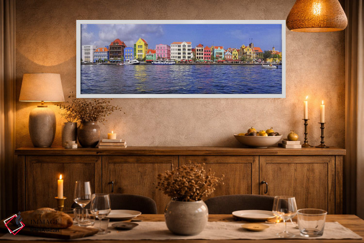 تابلو دکوراتیو Willemstad Harbour, Curacao, Lesser Antilles,ملک ساحلی… اثر پانورامیک ایمجز - D2W