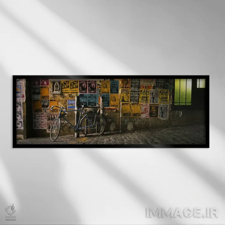 تابلو دکوراتیو Post Alley, Seattle, Washington State, USA,دوچرخه تکیه… اثر پانورامیک ایمجز - نمای قابدار مشکی