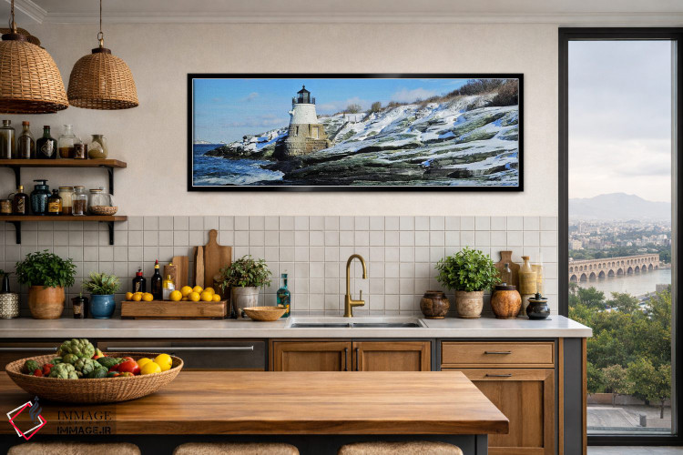 تابلو دکوراتیو Narraganset Bay, Newport, Rhode Island, USA,فانوس دریای… اثر پانورامیک ایمجز - D3B