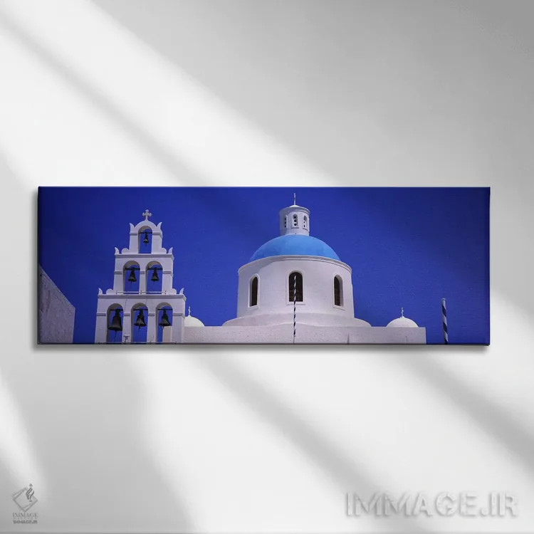 تابلو دکوراتیو Santorini, Greece,نمای از قسمت بالایی یک کلیسا، اویا، س… اثر پانورامیک ایمجز - نمای روبهرو روی دیوار