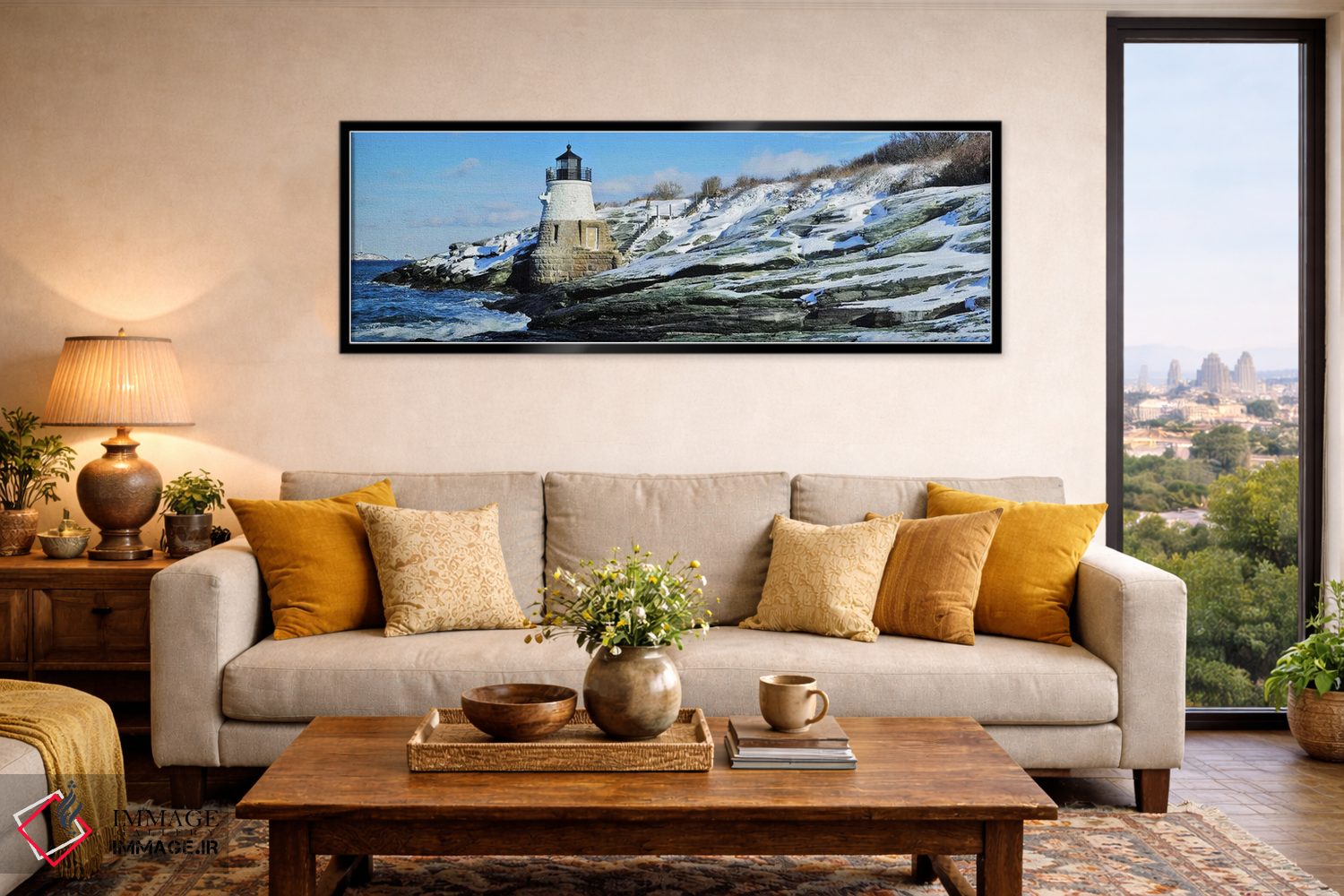 تابلو دکوراتیو Narraganset Bay, Newport, Rhode Island, USA,فانوس دریای… اثر پانورامیک ایمجز - D6B