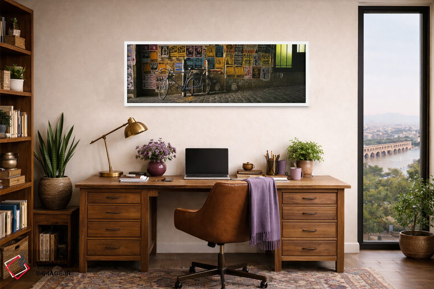 تابلو دکوراتیو Post Alley, Seattle, Washington State, USA,دوچرخه تکیه… اثر پانورامیک ایمجز - D1W