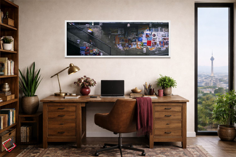 تابلو دکوراتیو Seattle, Washington State, USA,مردی در حال بالا رفتن از… اثر پانورامیک ایمجز - D1W