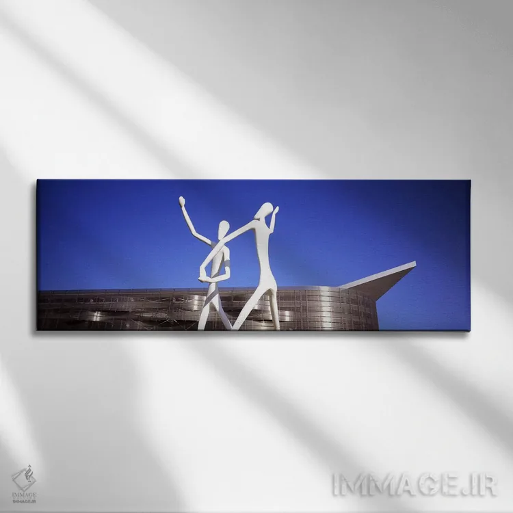 تابلو دکوراتیو Colorado Convention Center, Denver, Colorado, USA,مجسمه رقصندگان اثر جانات… - نمای روبهرو روی دیوار