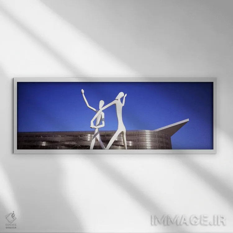 تابلو دکوراتیو Colorado Convention Center, Denver, Colorado, USA,مجسمه رقصندگان اثر جانات… - نمای قابدار سفید
