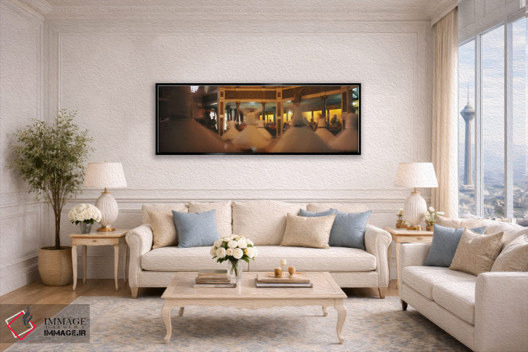 تابلو دکوراتیو Turkey,دراویش در حال رقص در یک مراسم، استانبول، ترکیه اثر پانورامیک ایمجز - D4B