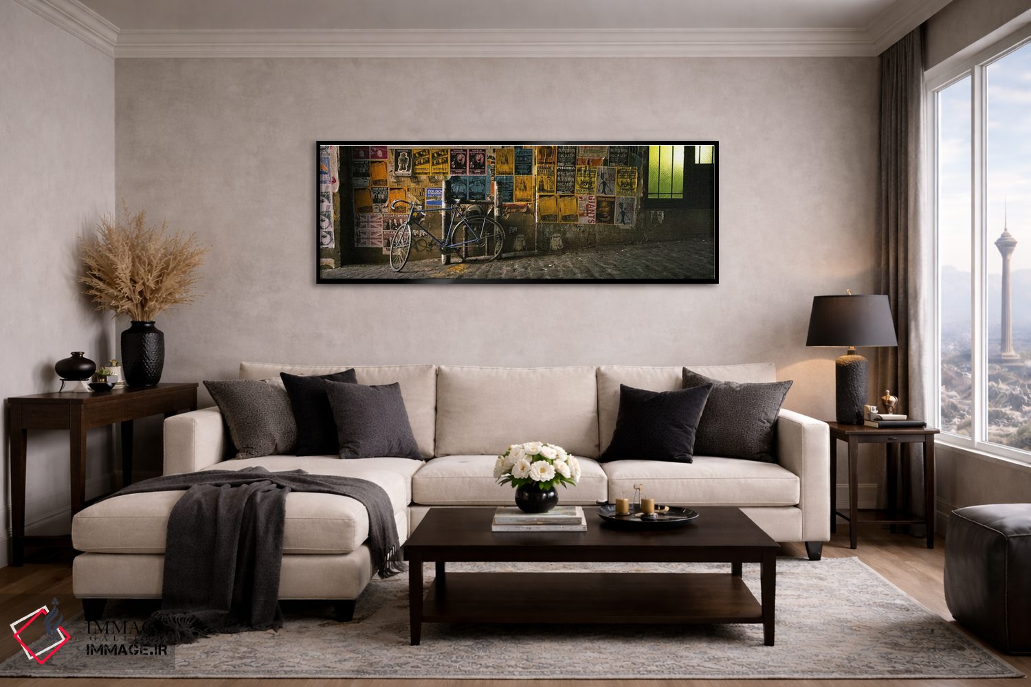تابلو دکوراتیو Post Alley, Seattle, Washington State, USA,دوچرخه تکیه… اثر پانورامیک ایمجز - D5B