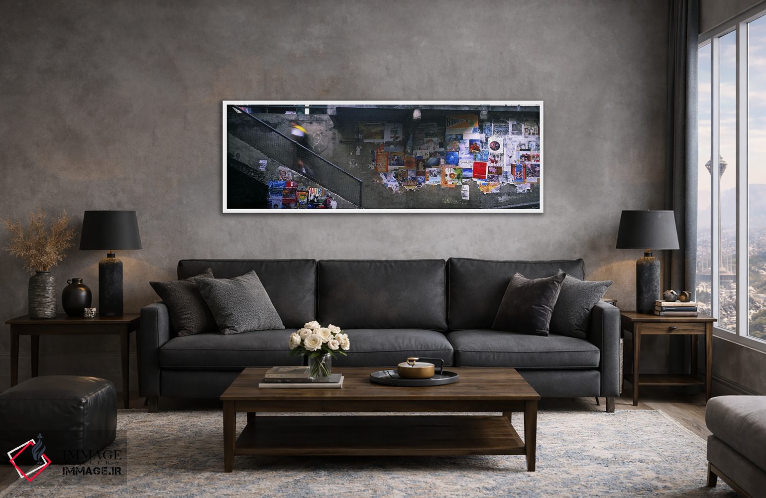 تابلو دکوراتیو Seattle, Washington State, USA,مردی در حال بالا رفتن از… اثر پانورامیک ایمجز - D3W