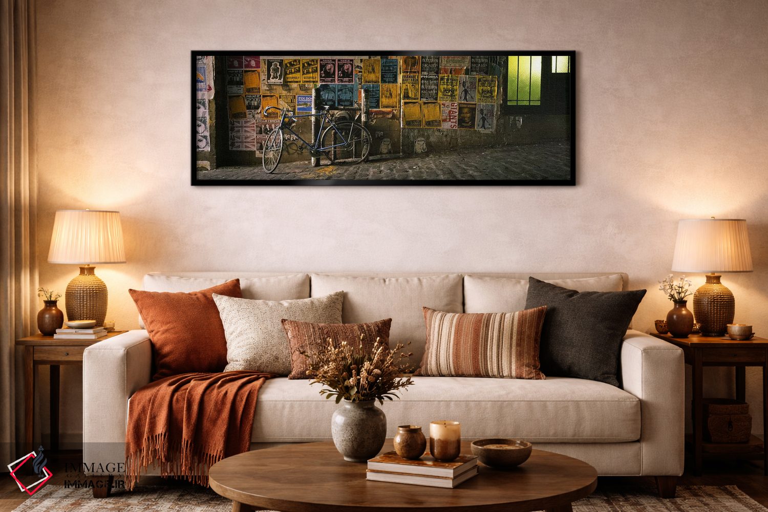 تابلو دکوراتیو Post Alley, Seattle, Washington State, USA,دوچرخه تکیه… اثر پانورامیک ایمجز - D6B