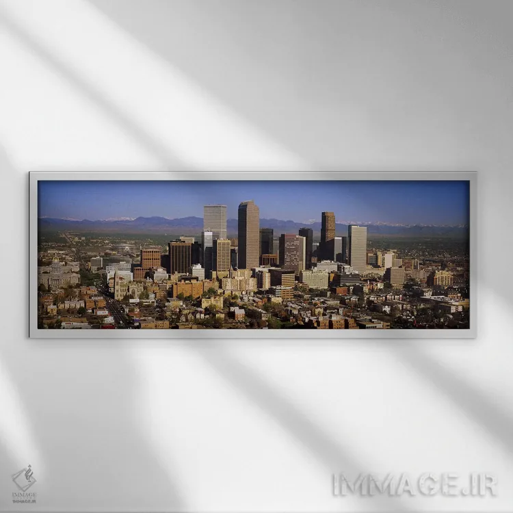 تابلو دکوراتیو Denver, Colorado, USA #2,آسمان خراش ها در یک شهر، دنور… اثر پانورامیک ایمجز - نمای قابدار سفید
