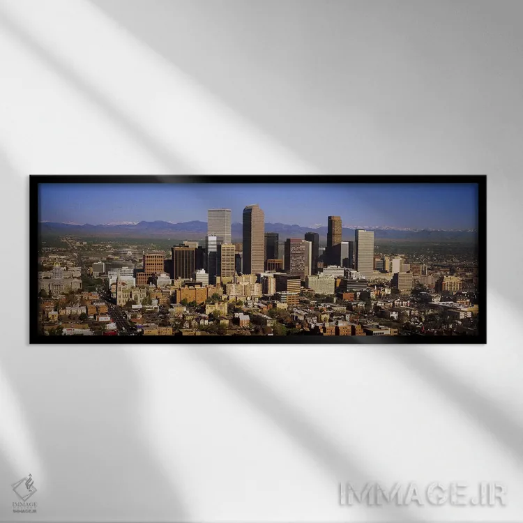تابلو دکوراتیو Denver, Colorado, USA #2,آسمان خراش ها در یک شهر، دنور… اثر پانورامیک ایمجز - نمای قابدار مشکی