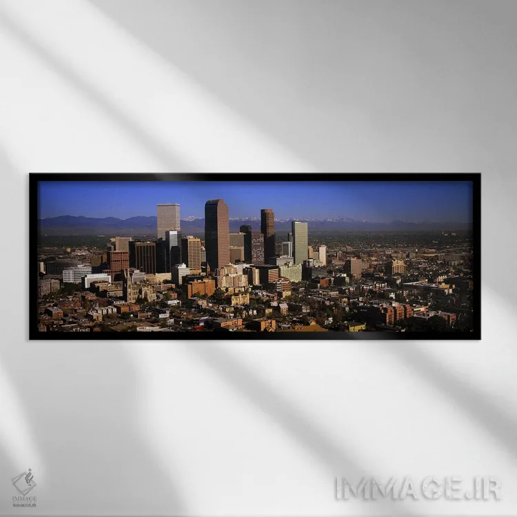 تابلو دکوراتیو Denver, Colorado, USA #3,آسمان خراش ها در یک شهر، دنور… اثر پانورامیک ایمجز - نمای قابدار مشکی